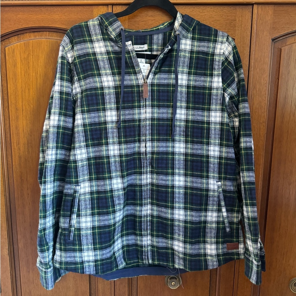 🌱LL bean relaxed fit scotch plaid zip hoodie 🌱